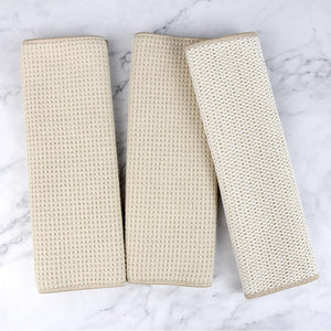 Recycled Honeycomb Dish Cloths w/ Mesh Scrub for Kitchen, 3-Pack Towels, Fossil by The Everplush Company