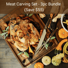 Virginia Boys Kitchens Save $55 - 3pc Meat Carving Set - Our Largest 18x24x1" Cutting Board + Carving Fork + Carving Knife